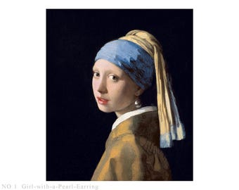 Milkmaid & Girl with Pearl Earring -8 hand painted Johannes Vermeer oil paintings on canvas, famous Dutch Baroque art, Astronomer Geographer