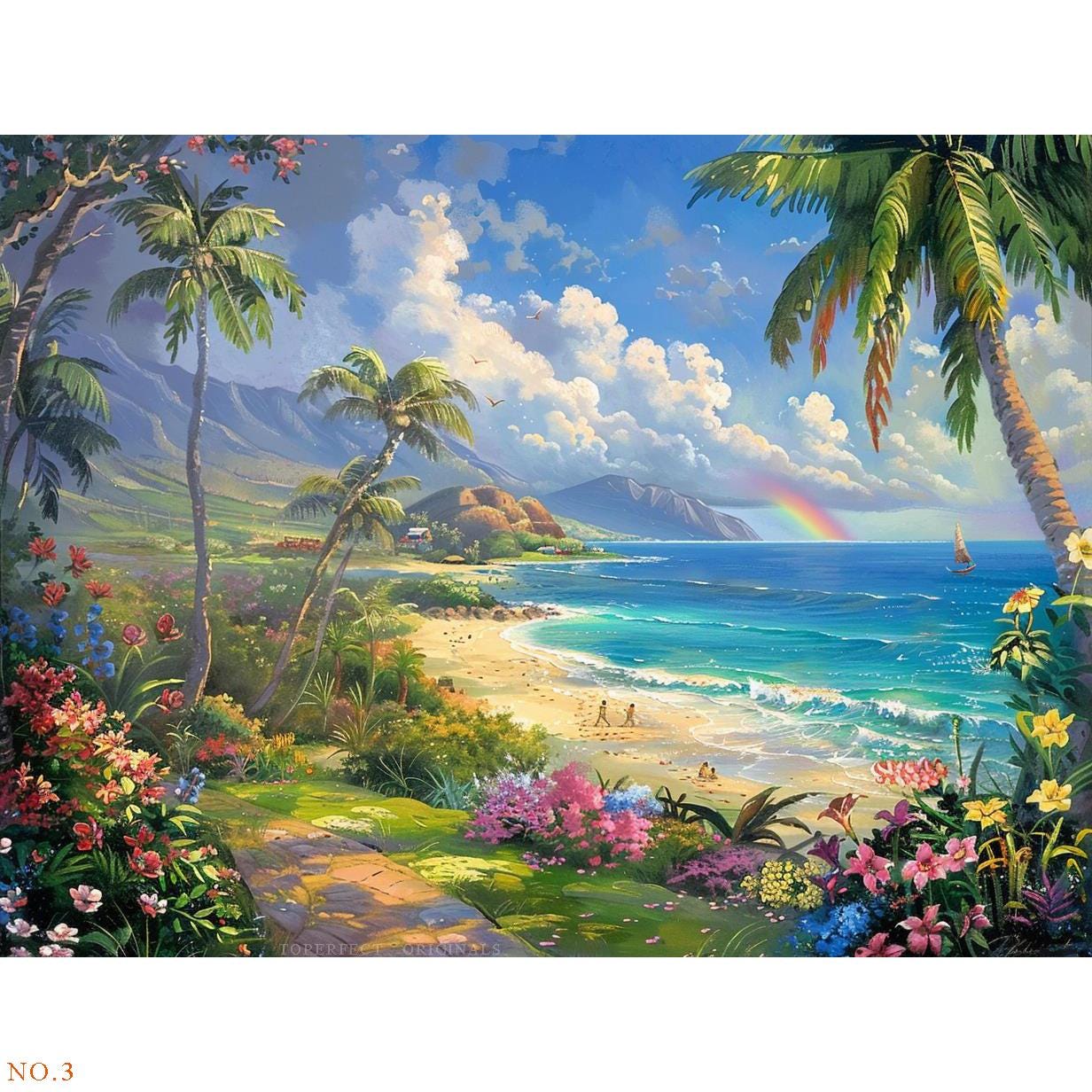 20 Hand Painted Art Thomas Kinkade Style, Original Lighthouse Wall