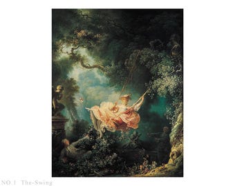 フラゴナール「ブランコ」油絵複製、額入り壁掛けアート - Etsy 日本