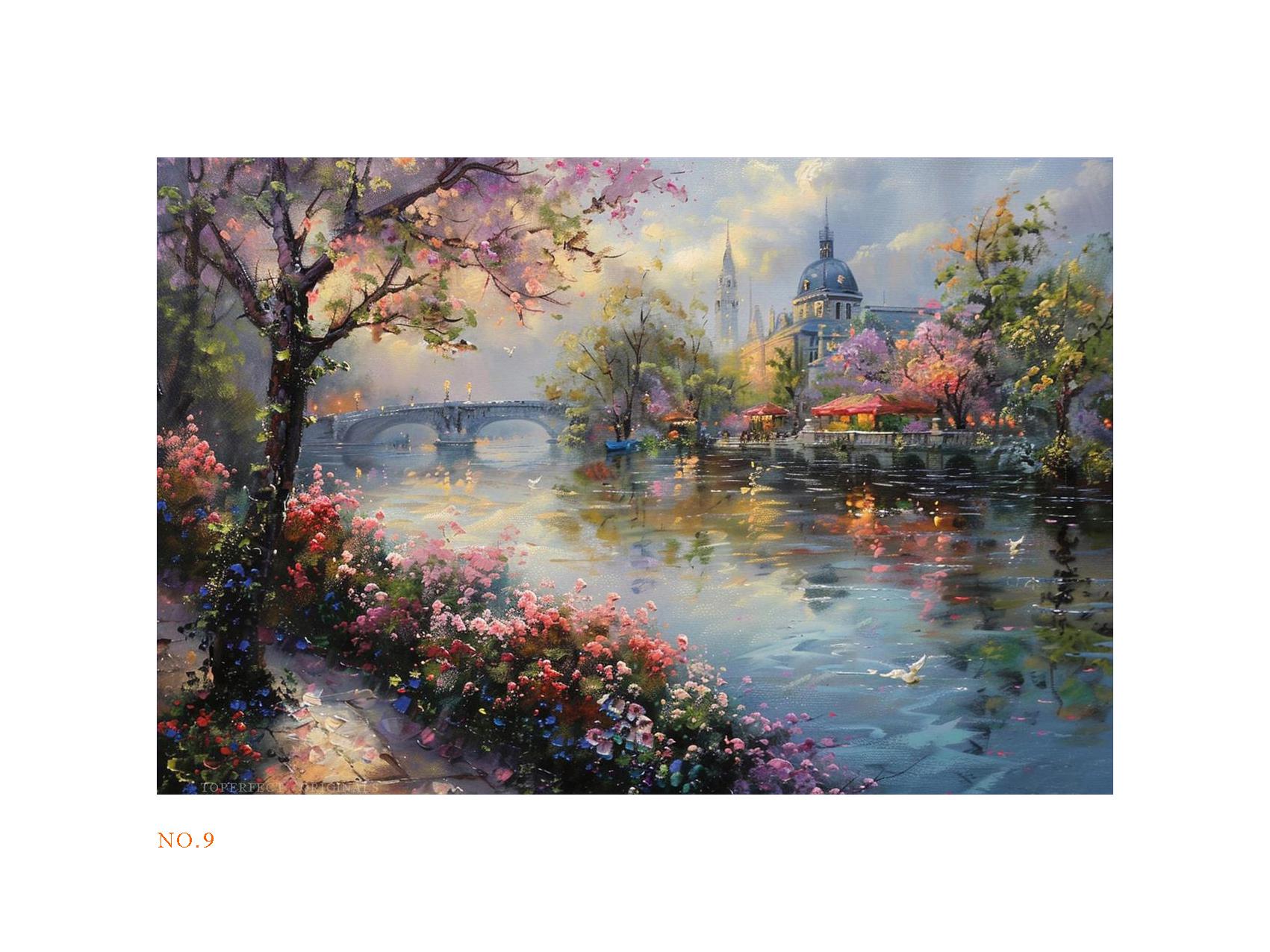 20 Hand Painted Art Thomas Kinkade Style, Original Lighthouse Wall