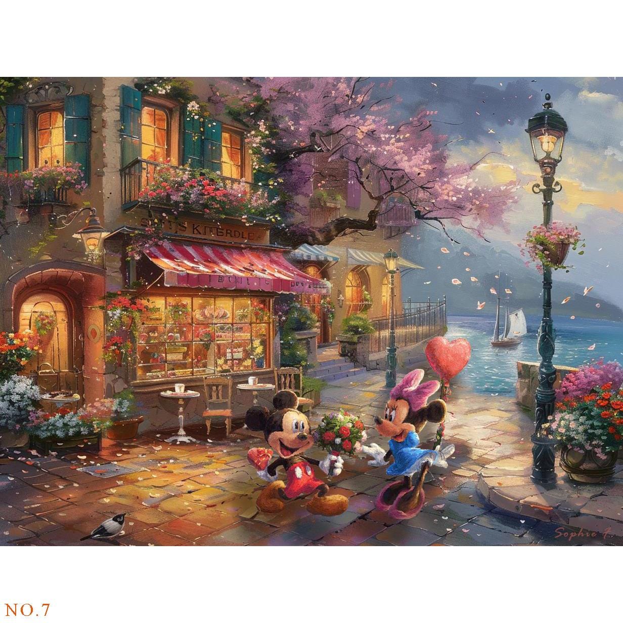 トーマス・キンケード風のクリスマス絵画20点（手作り、ディズニーの冬