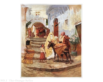 20 Famous Arabian Oil Paintings Hand-Painted, Colorful Arab Wall Art Canvas, Living Room, Bedroom