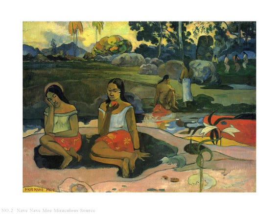 19 Handmade Paul Gauguin famous Tahiti oil paintings, girl wall 