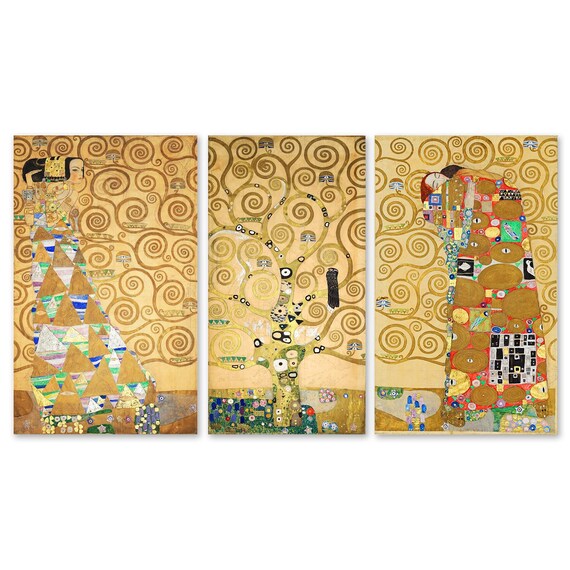 Handmade Gustav Klimt Gold Leaf Painting – Tree of Life Spiritual