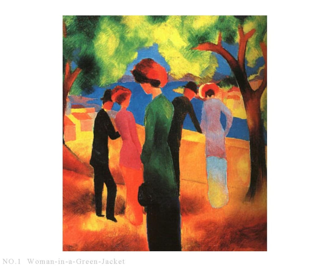 8 手描き抽象画アウグスト・マッケ油絵、表現主義のアートワーク、風景