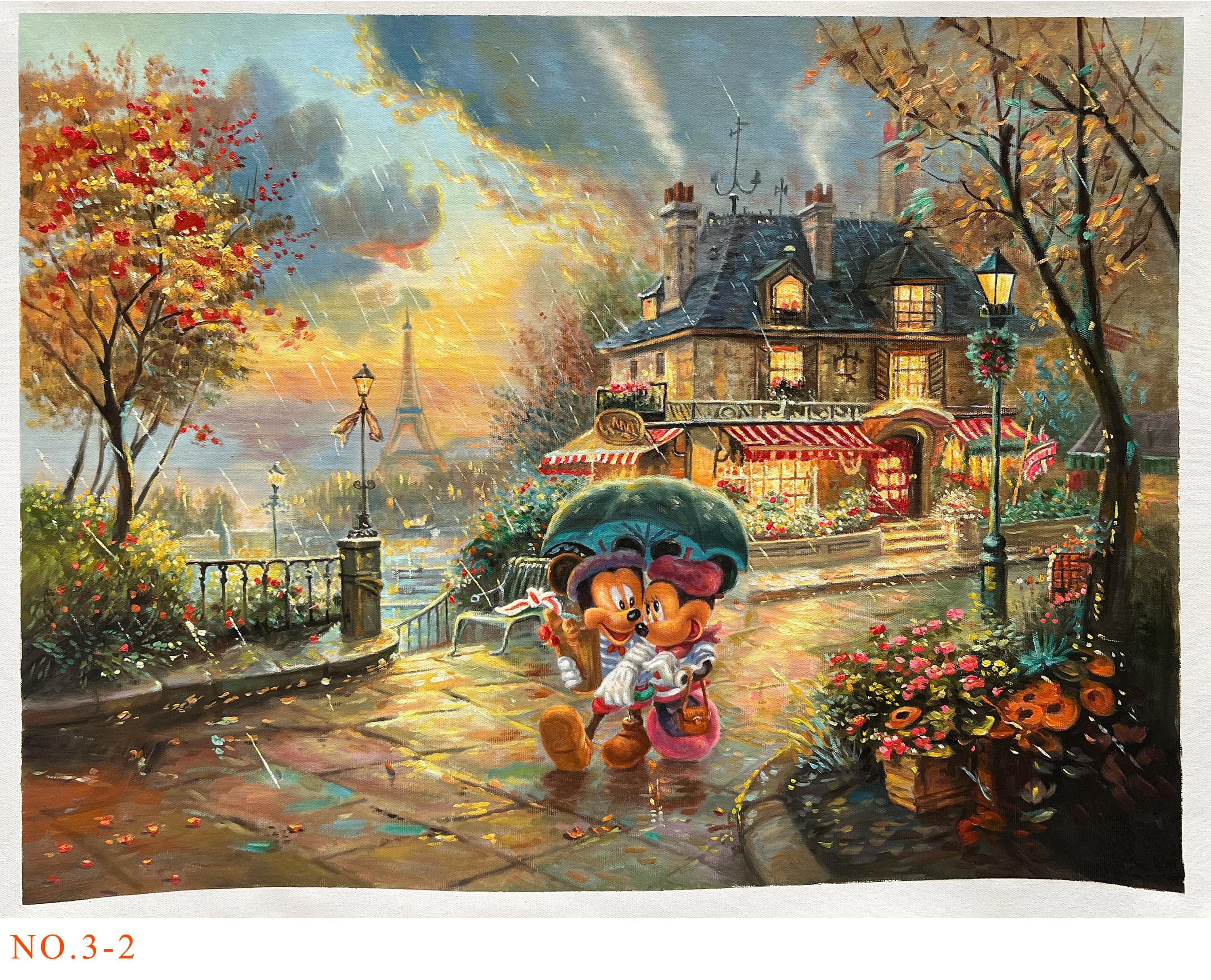 トーマス・キンケード風のクリスマス絵画20点（手作り、ディズニーの冬