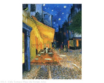 アルルのフォーラム広場のカフェテラス、夜景 - フィンセント・ファン