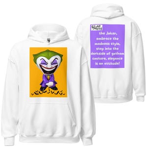 Hoody Hoodie Hooded Sweatshirt Hooded Jersey Hooded Jumper Hooded Pullover Hooded Sweater Trendy - cartoon comics joker madness bats purple