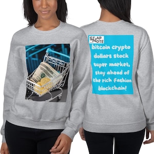 Bluza z kapturem Jersey Jumper Pullover Sweter Mężczyźni Kobiety Nastolatki Ciepły Wygodny Jakość Miękkie Odczucie Hipster - bitcoin krypto dolary koszyk na zakupy niebieski