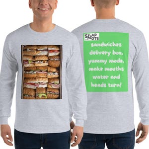 Maglietta T-Shirt T-Shirt Uomo Donna Adolescenti Maniche Lunghe Qualità Cotone Pesante Girocollo Fianchi - fast-food consegna panini scatola modello verde