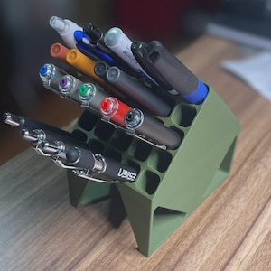 3D Printed Pen Organizer: Modern Desk Tidy - Holds 25 Pens