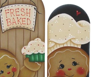 Imán, adorno o estante de chef de jengibre pintado a mano: Tole Painted Wood Ginger