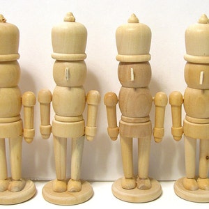 6 Nutcrackers, Unfinished Wood, DIY, Ready to Paint image 2