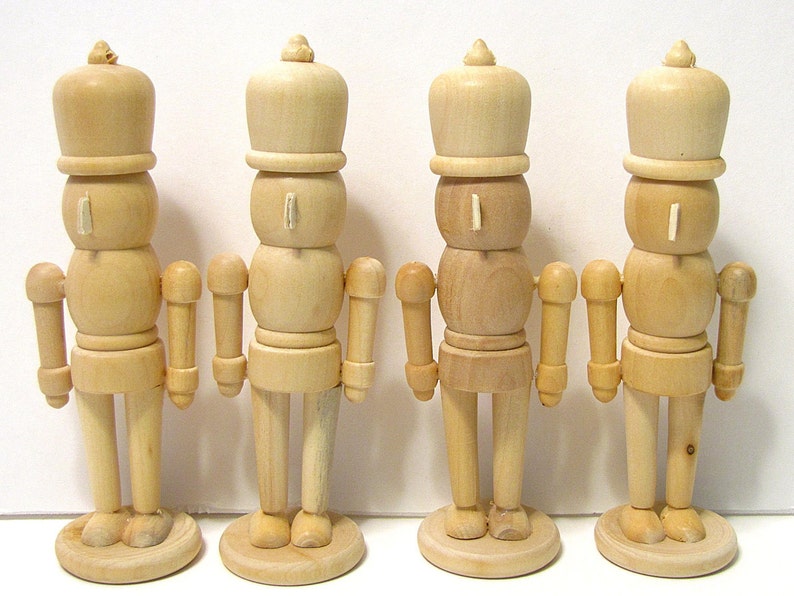 6 Nutcrackers, Unfinished Wood, DIY, Ready to Paint image 2