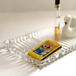 Vintage Hazel Atlas Glass Tray: Mid-Century Sip, Smoke & Snack Plate