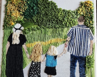 Gepersonaliseerd familieborduurportret