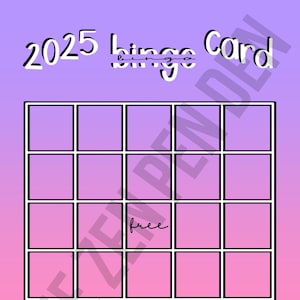 Tableau de visualisation pour cartes de bingo 2025 violet et rose dégradé