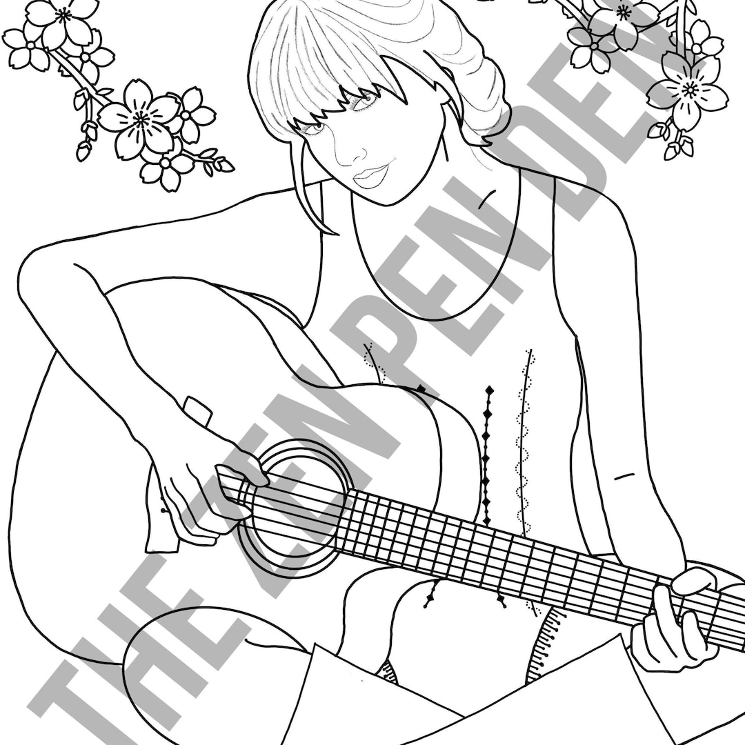 Taylor Swift Eras Tour Coloring Page - Etsy