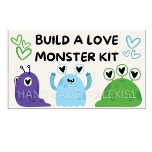 Printable Valentine Card - Build a Love Monster Kit - Printable Classroom Valentine