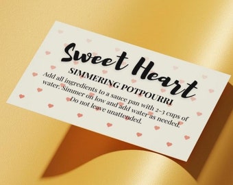 Etichetta regalo stampabile per San Valentino con pot-pourri bollente (set da 8)