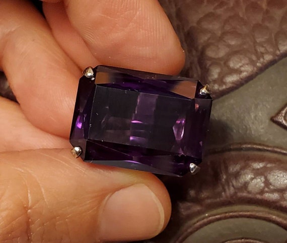 Sterling silver synthetic purple sapphire cocktai… - image 4