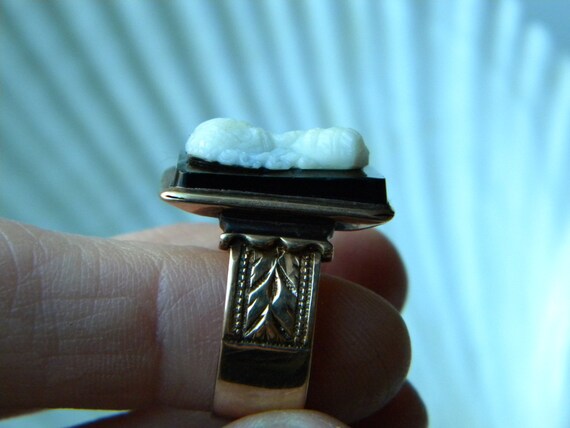 Magnificent carved onyx hardstone and rose gold l… - image 10