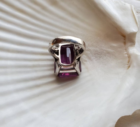 Sterling silver synthetic purple sapphire cocktai… - image 6