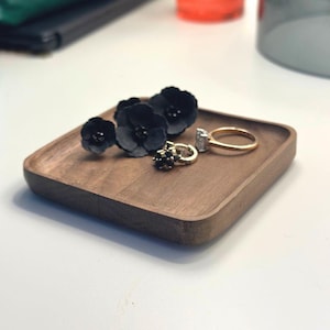 Jewelry Dish - Handmade Solid Wooden Jewelry Tray made from Solid Walnut Wood | Valet Tray | Watch Tray | Desk Tray
