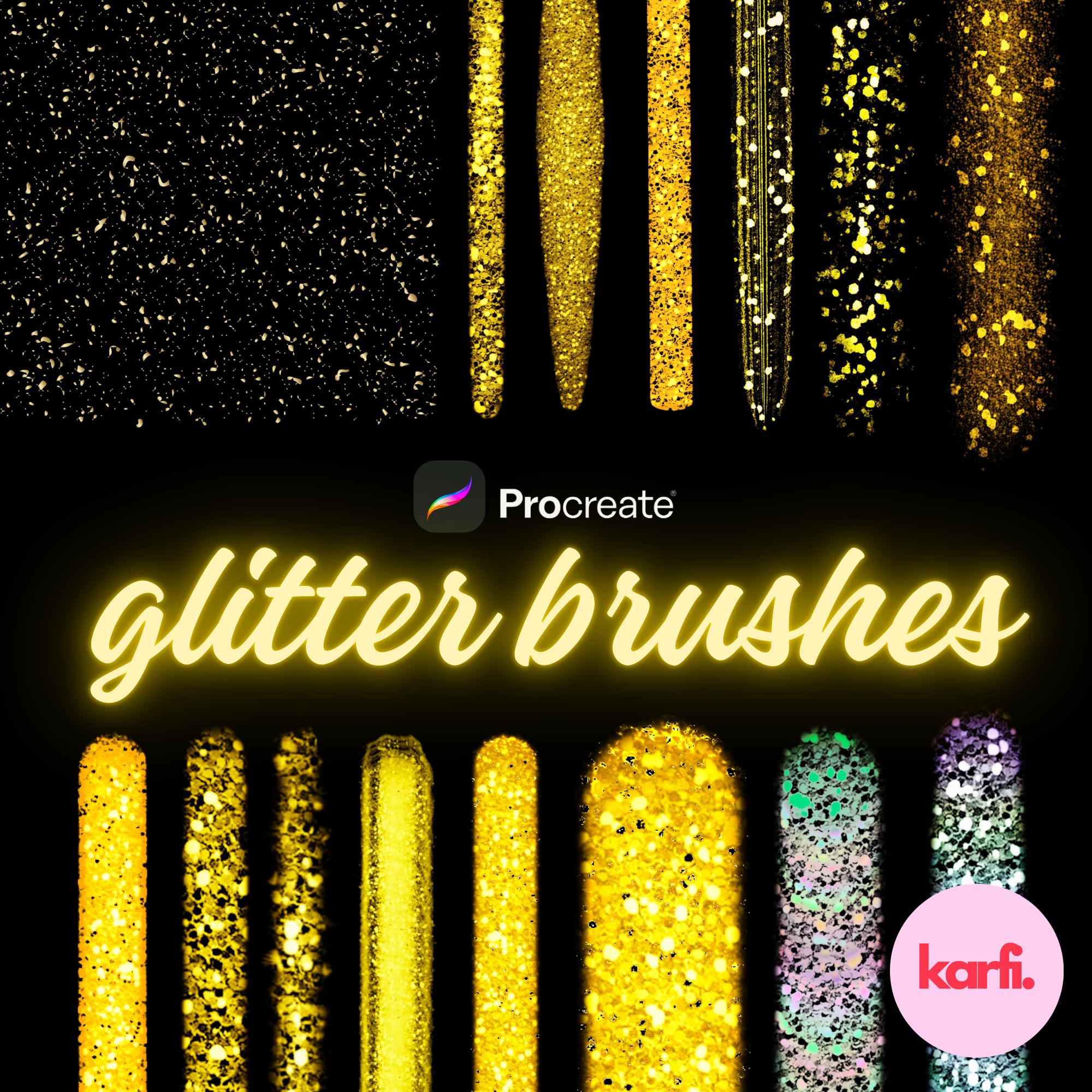 Nuevo 2025 Set de Pinceles Procreate Glitter Sparkle Oro