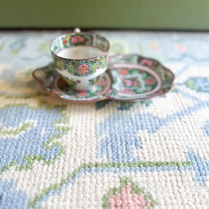 Antique Rose Canton Double Plate With Cup- Grandmillennial Rose Medallion Chinoiserie Home Antique Decor Vintage Home