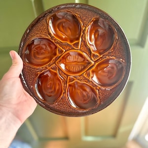 Brown Oyster Plates- Grandmillennial Coastal Grandmillennial Style Beach Oyster Plates Plate Wall Oysters Vintage Home Decor