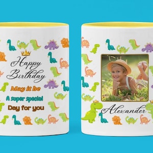 Personalized Dinosaur  Mug, Kids Gift, Fun Dinosaur Theme, Custom Photo Mug, Birthday Present, gift friend,customised  , lover dinosaur