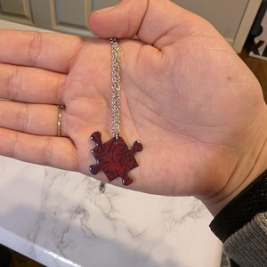 Puzzle Piece necklace- double piece, 16-18 inches - Winged Things collection (jigsaw puzzle piece necklace, jigsaw puzzle piece jewelry)