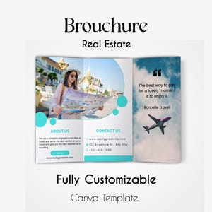 Brochure sur l'immobilier moderne | Modèle de toile modifiable | Dépliant d'annonce de propriété