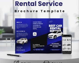 Modello di brochure per autonoleggio / Marketing per concessionarie auto (modificabile con Canva)