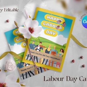 Labour Day Greeting Card  Printable Worker Appreciation Card Happy Digital Download Card for Employees