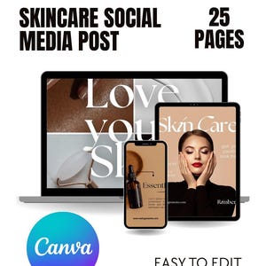 Skincare Instagram Post Templates | Social Media Template for Beauty | Canva Templates | Esthetician Instagram | Spa Instagram