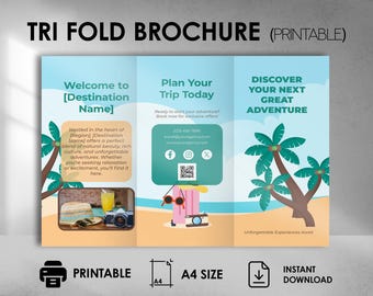 Travel Brochure Template, Editable Canva Design, Travel Agency