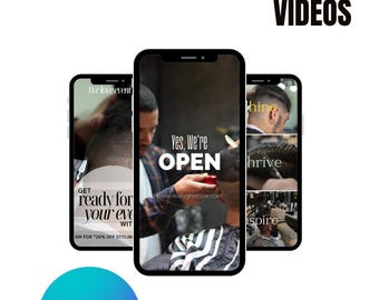 Barbershop Instagram-sjabloonbundel: Barber Story Marketing (canva, digitale download)