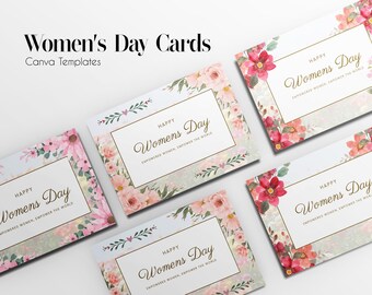 Watercolor Floral Greeting Card, Printable Elegant Design, Canva Template, Digital Download