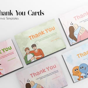 Lot de cartes de remerciement, cartes de remerciement aquarelles fabriquées à la main pour une appréciation sincère, gifs parfaits pour toutes les occasions