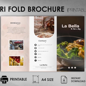 Elegant Restaurant Brochure | Custom Menu Design | Food Business Flyer | Creative Restaurant Marketing Brochure