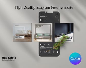 30 modèles de publication Instagram de marketing immobilier | Modifiable dans Canvas