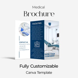 Medical Brochure Canva Template | Editable Trifold Clinic Flyer | Healthcare Brochure Design for Hospitals, Doctors & Medical Services