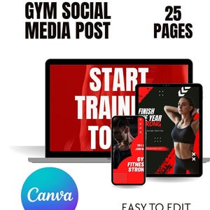 Fitness Instagram Template | Fitness Canva Template | Fitness Post | Fitness Story | Fitness Highlight Cover | Social Media Post GYM
