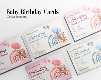 Newborn Baby Card,First Day Greeting,Canva Template, Digital & Printable