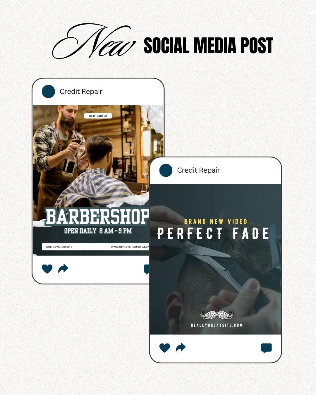Barber Shop Canva Templates | Pre-made Instagram Posts for Barbers ...