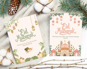 Elegant Eid Mubarak Card | Islamic Greeting (Printable)