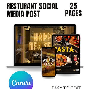Restaurant Instagram Templates, Restaurant Canva Template, Restaurant Marketing, Restaurant Branding, Restaurant Feed-Stories-Highlights