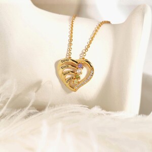 Precioso collar con múltiples piedras de nacimiento, collar personalizado con múltiples gemas y letras, collar con nombre, regalo de aniversario o cumpleaños.